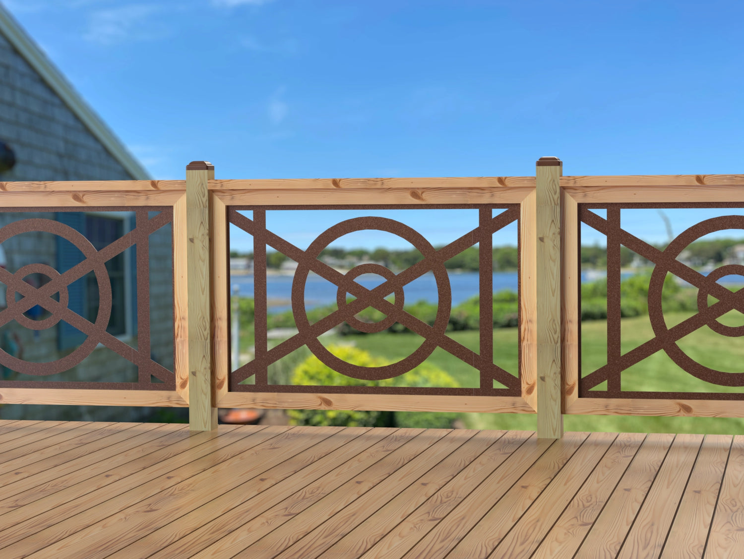 47"x30" - Modern Nautical Design Fence/Gate Panel Insert - Madison Iron and Wood