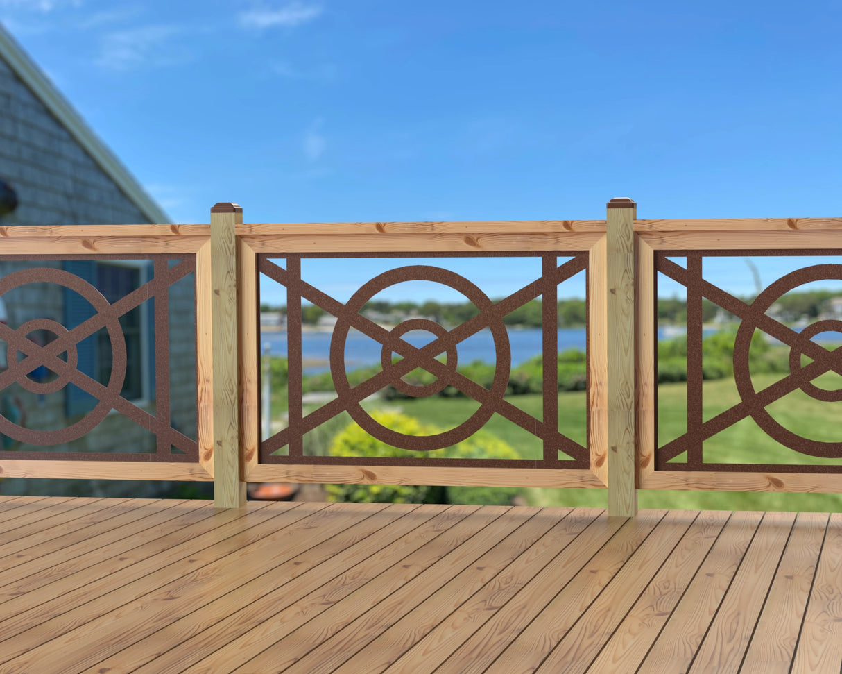 47"x30" - Modern Nautical Design Fence/Gate Panel Insert - Madison Iron and Wood