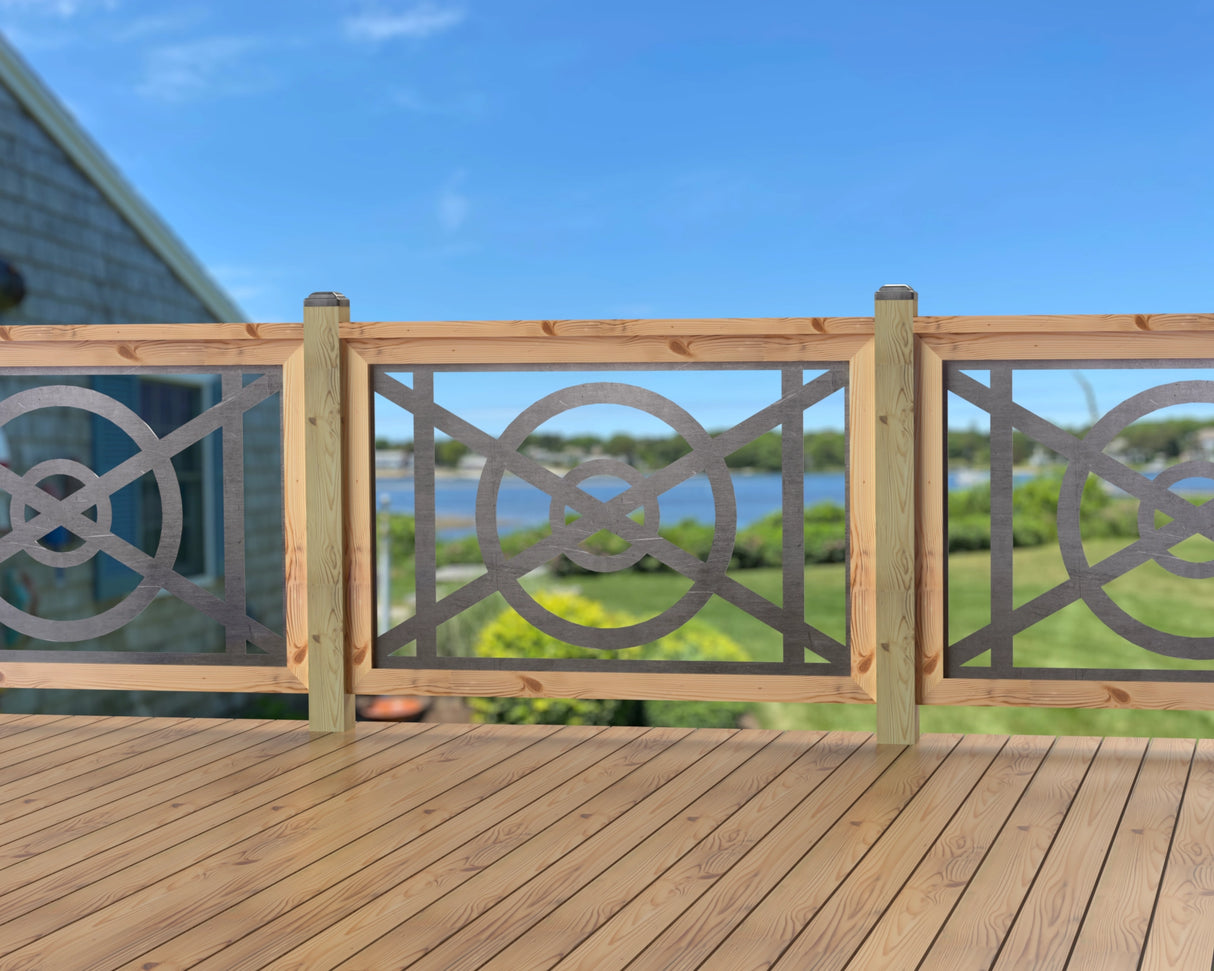 47"x30" - Modern Nautical Design Fence/Gate Panel Insert - Madison Iron and Wood