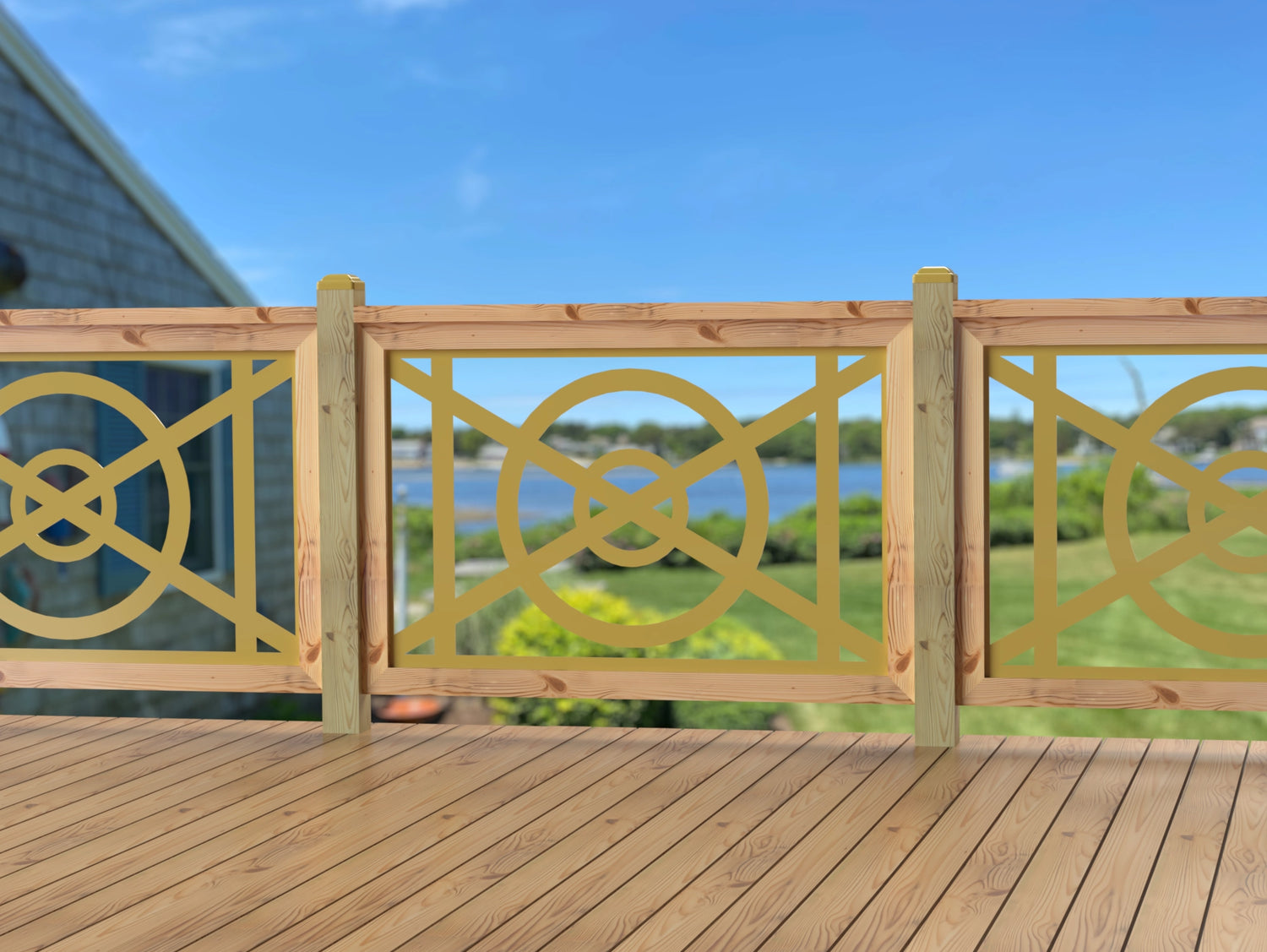 47"x30" - Modern Nautical Design Fence/Gate Panel Insert - Madison Iron and Wood