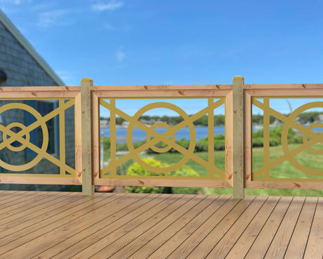 47"x30" - Modern Nautical Design Fence/Gate Panel Insert - Madison Iron and Wood