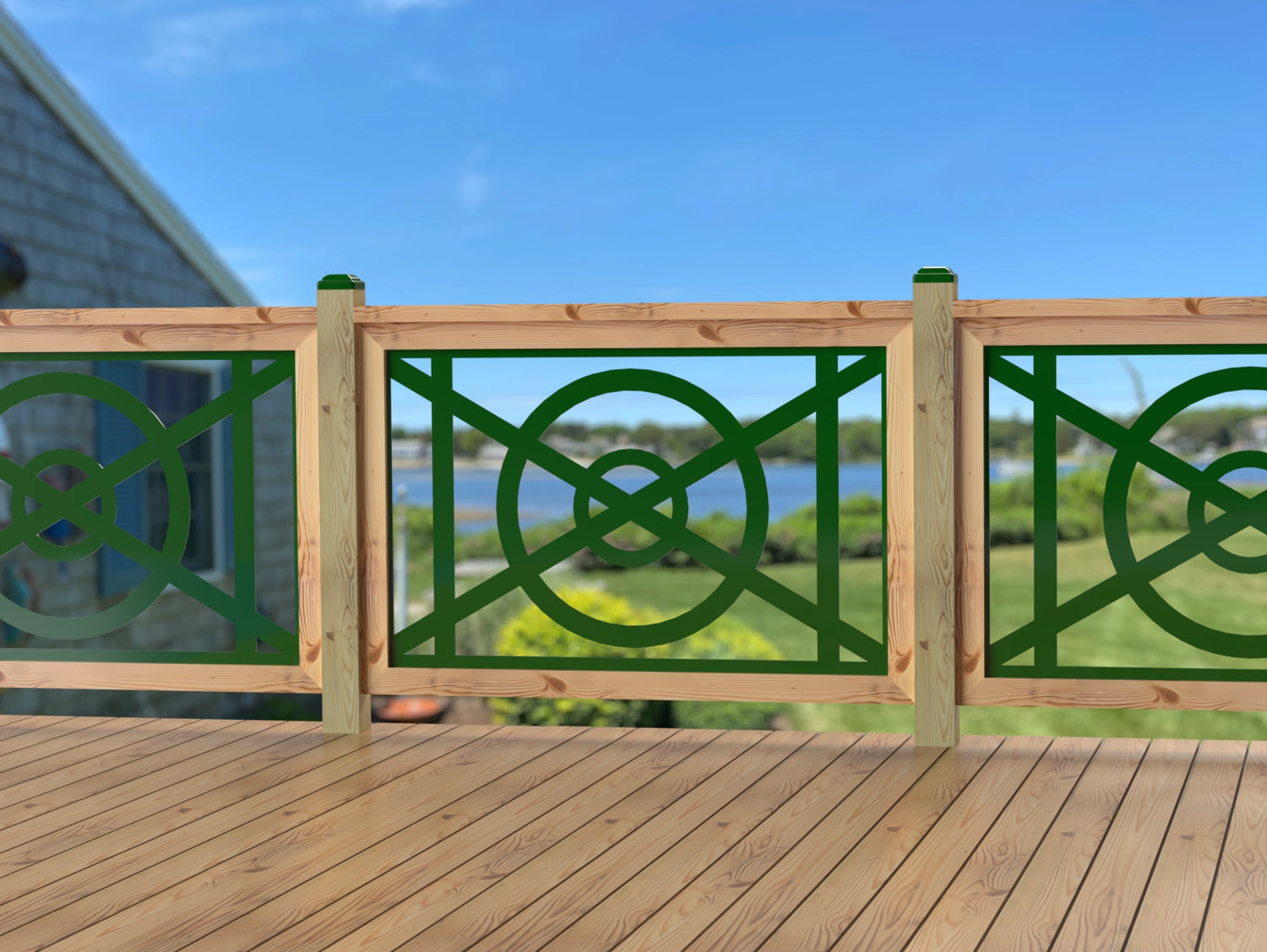 47"x30" - Modern Nautical Design Fence/Gate Panel Insert - Madison Iron and Wood