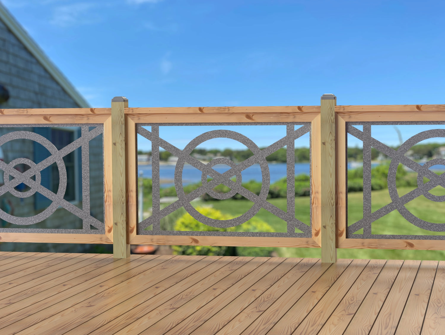 47"x30" - Modern Nautical Design Fence/Gate Panel Insert - Madison Iron and Wood