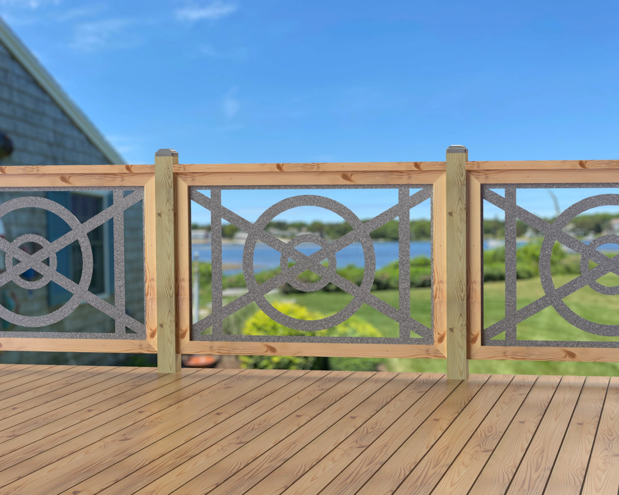 47"x30" - Modern Nautical Design Fence/Gate Panel Insert - Madison Iron and Wood