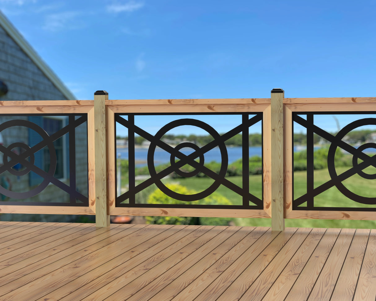 47"x30" - Modern Nautical Design Fence/Gate Panel Insert - Madison Iron and Wood