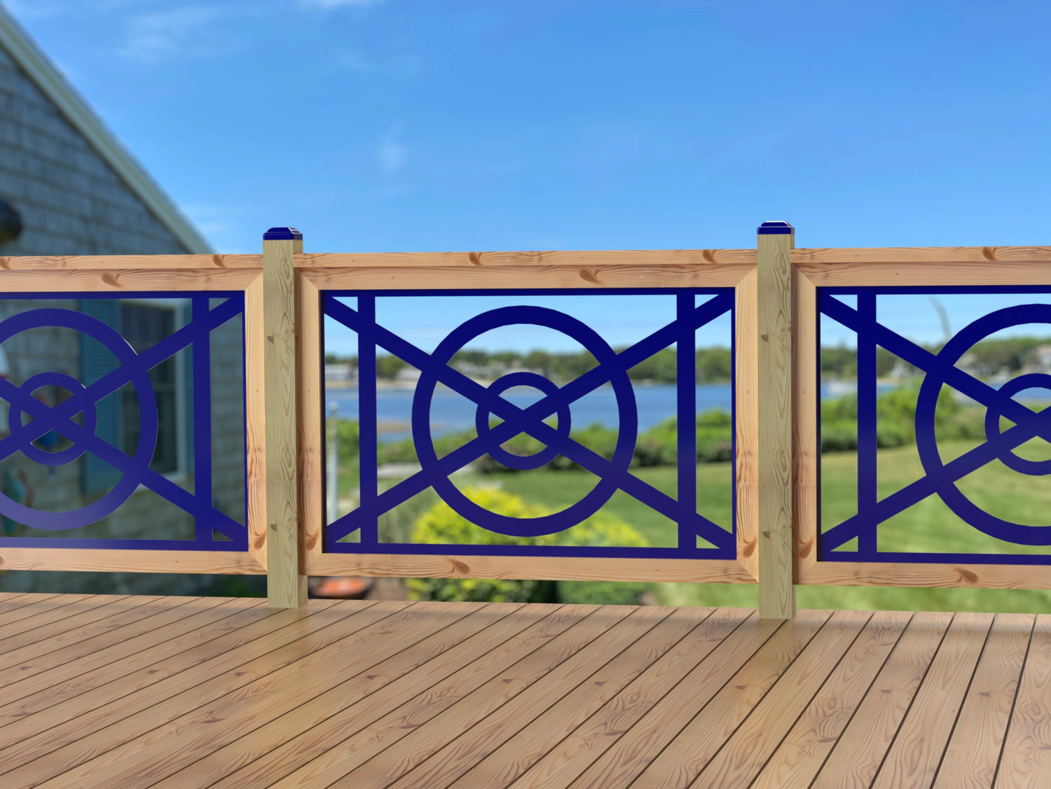 47"x30" - Modern Nautical Design Fence/Gate Panel Insert - Madison Iron and Wood