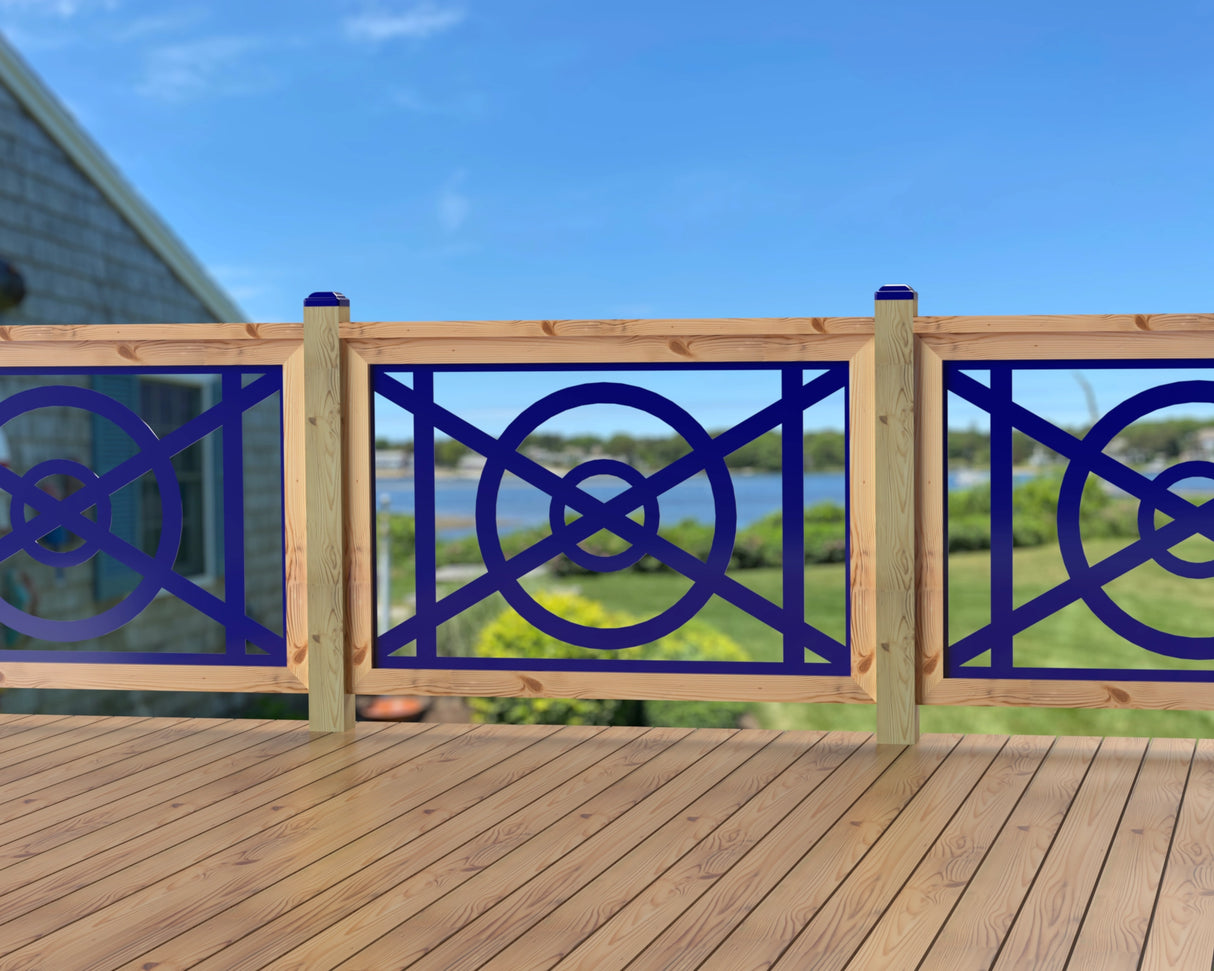 47"x30" - Modern Nautical Design Fence/Gate Panel Insert - Madison Iron and Wood