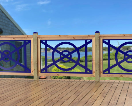 47"x30" - Modern Nautical Design Fence/Gate Panel Insert - Madison Iron and Wood