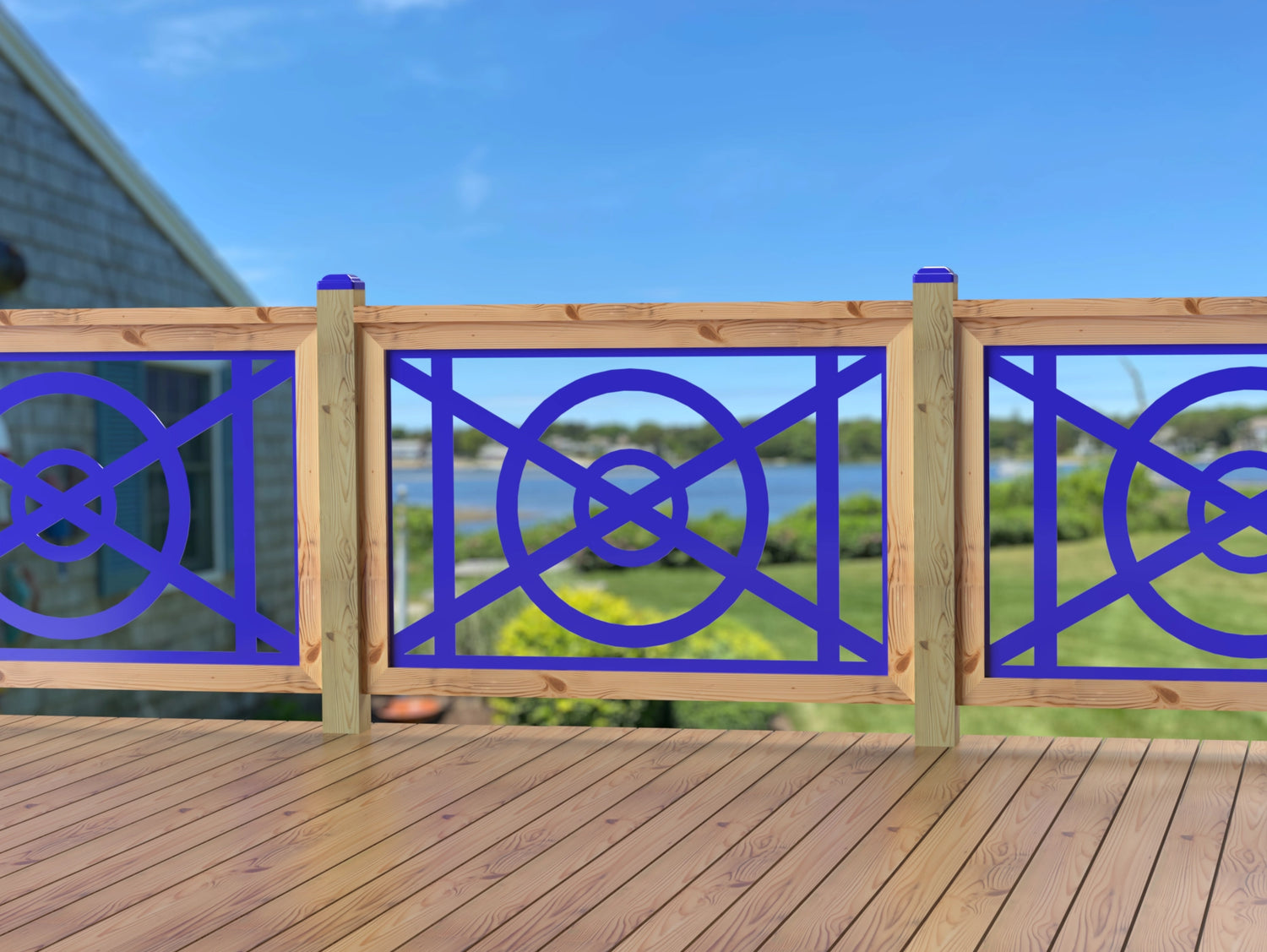 47"x30" - Modern Nautical Design Fence/Gate Panel Insert - Madison Iron and Wood