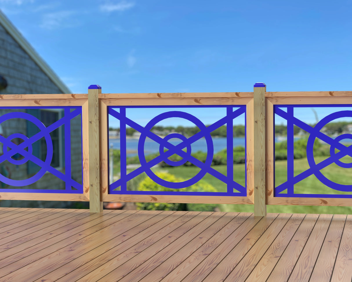 47"x30" - Modern Nautical Design Fence/Gate Panel Insert - Madison Iron and Wood