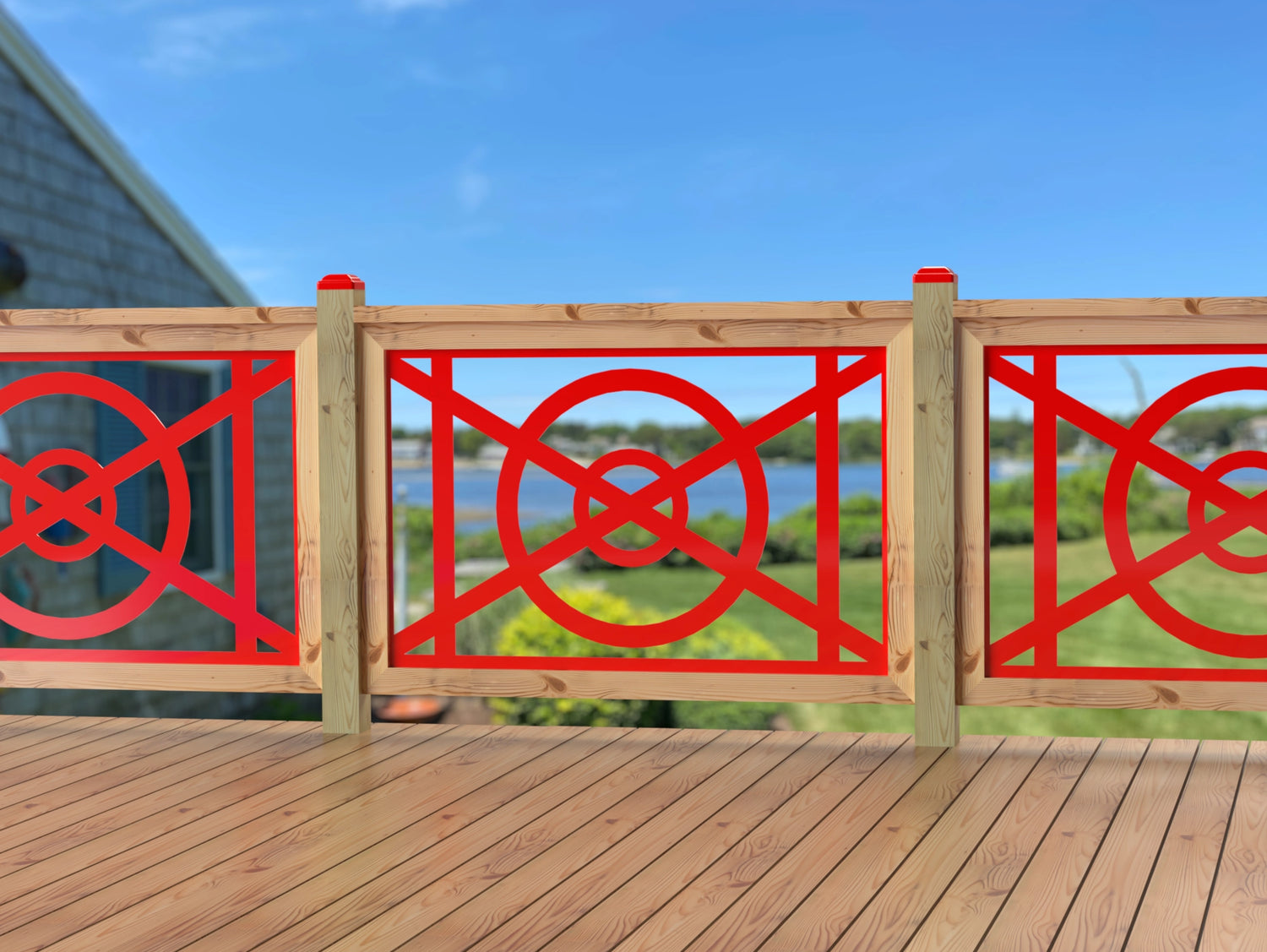 47"x30" - Modern Nautical Design Fence/Gate Panel Insert - Madison Iron and Wood