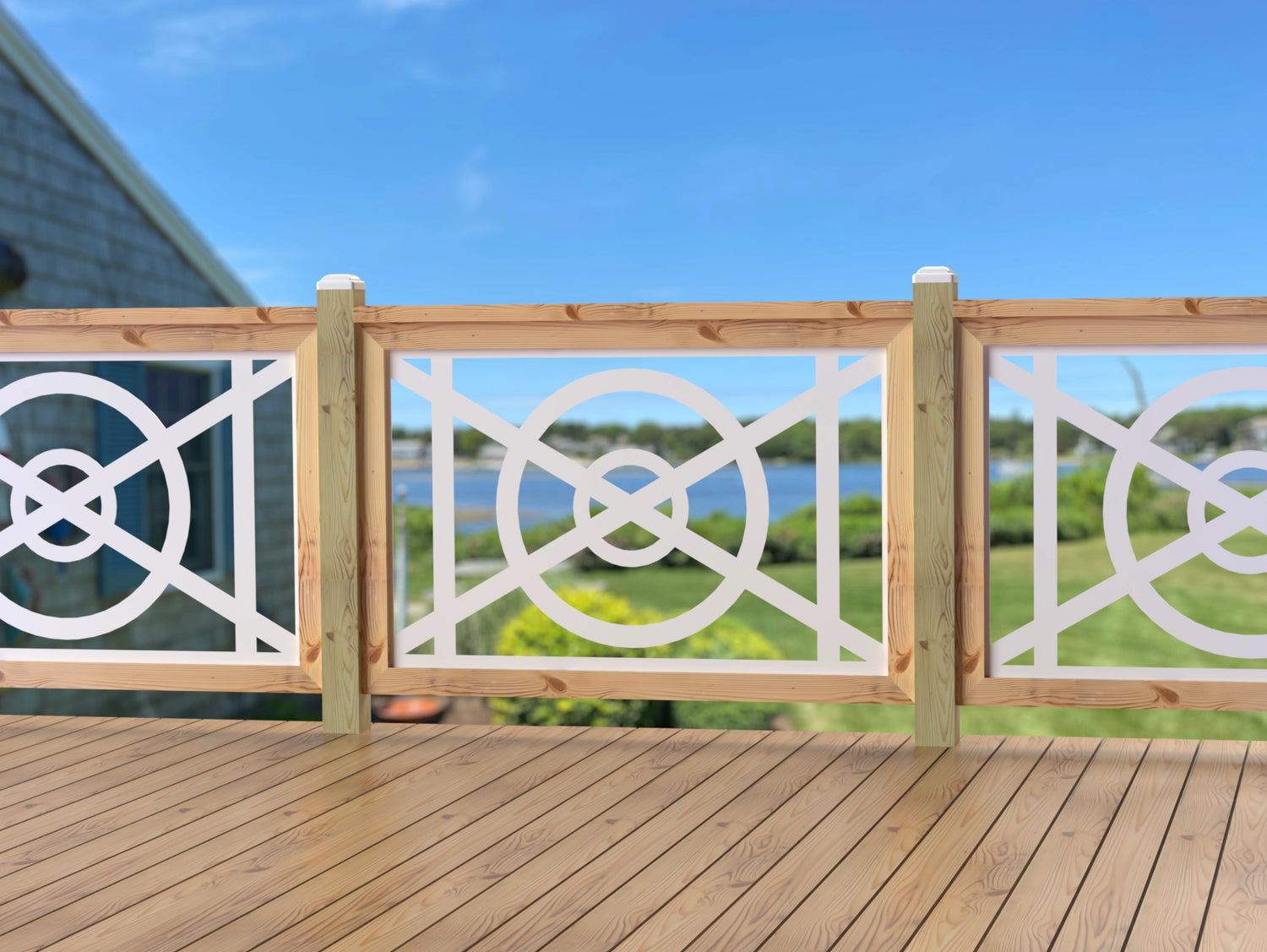 47"x30" - Modern Nautical Design Fence/Gate Panel Insert - Madison Iron and Wood