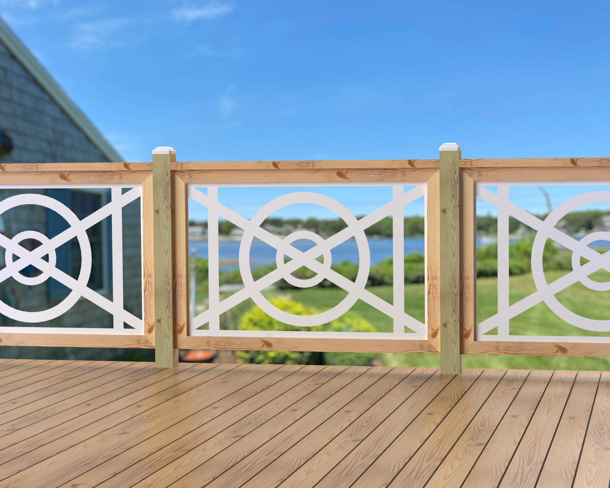 47"x30" - Modern Nautical Design Fence/Gate Panel Insert - Madison Iron and Wood