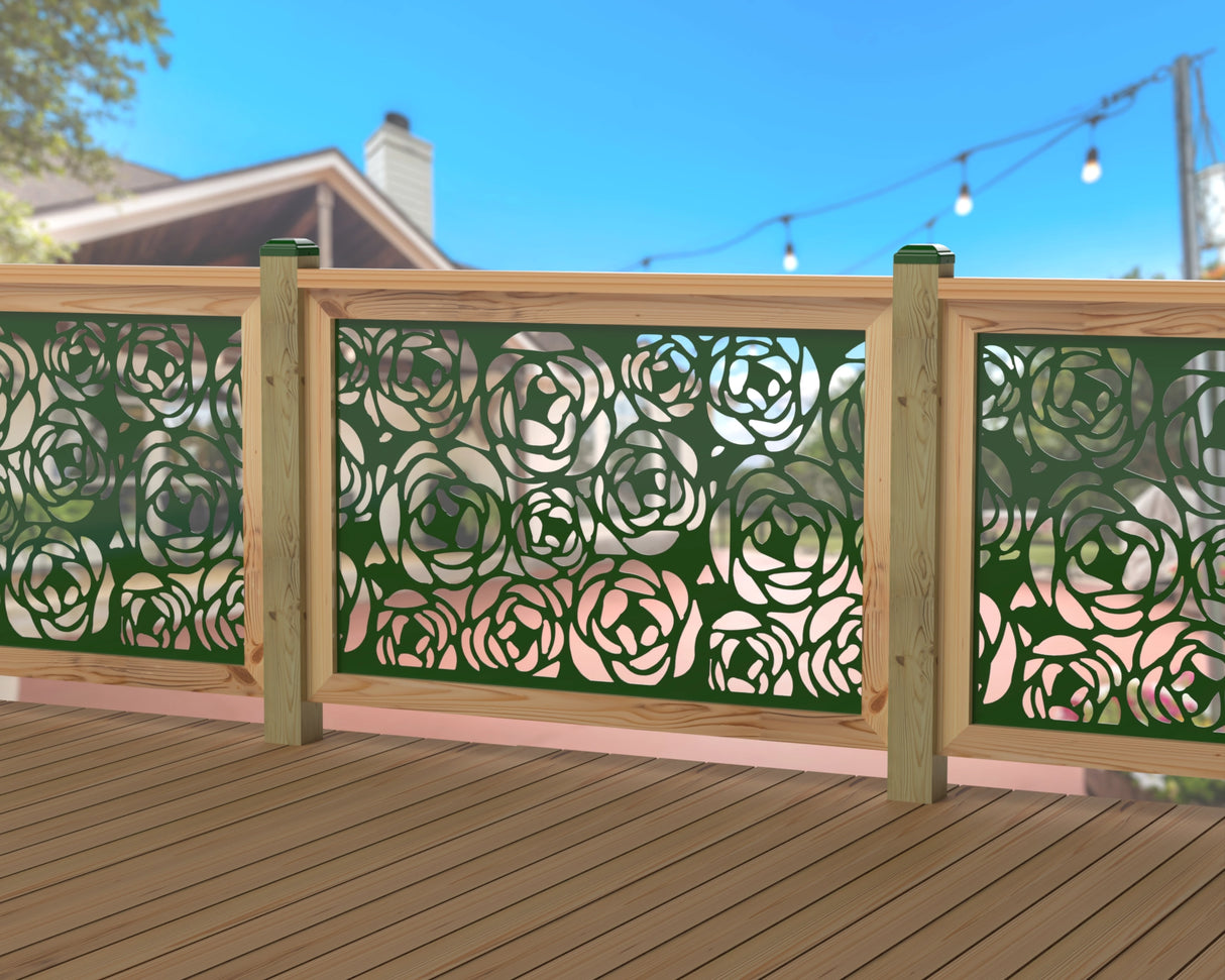 Rose Bush Railing Panel Insert - Madison Iron and Wood