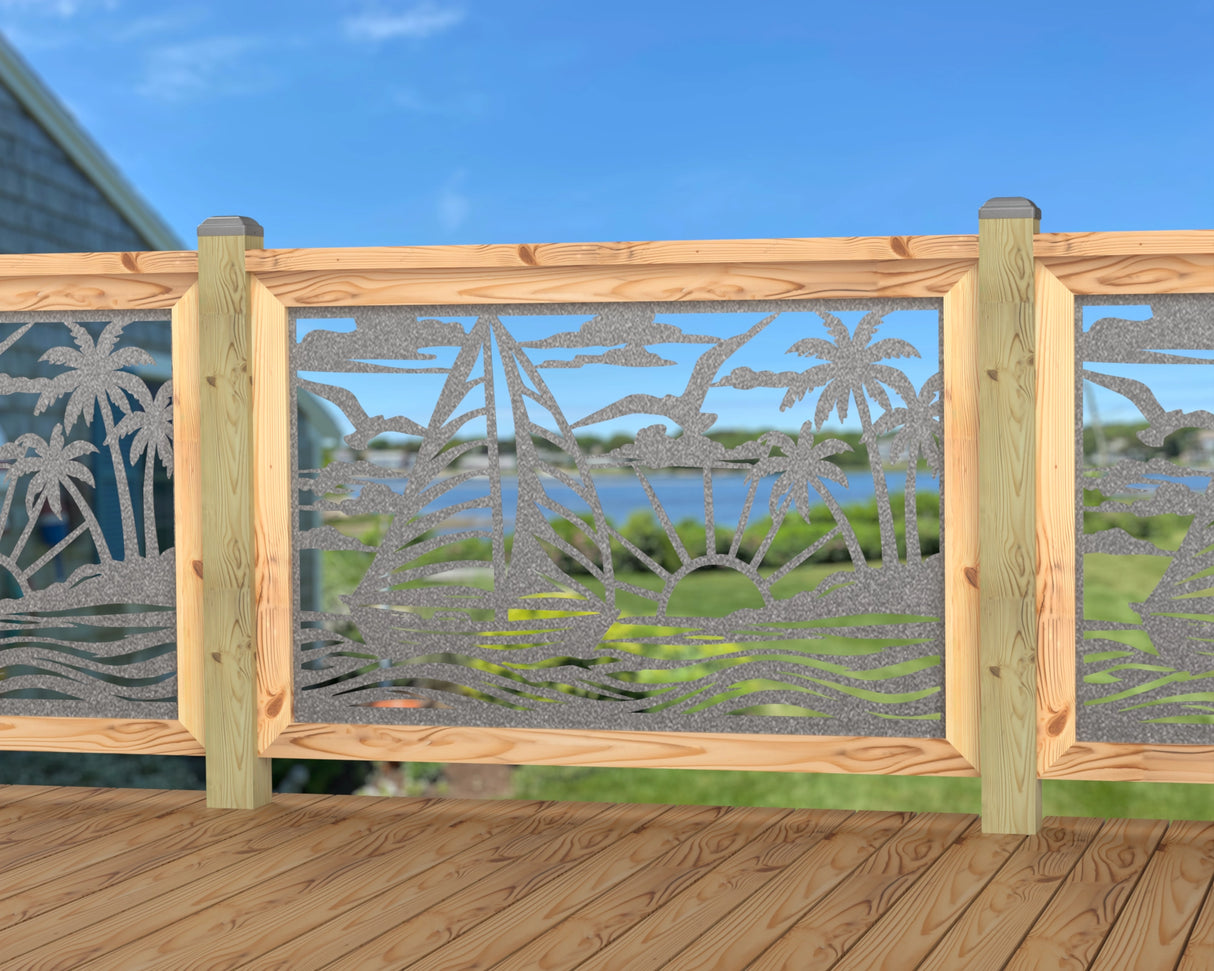 Sailboat at Sunset Railing Panel Insert