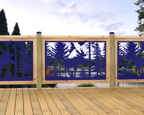 47"x30" - Single Moose Landscape Fence/Gate Panel Insert - Madison Iron and Wood