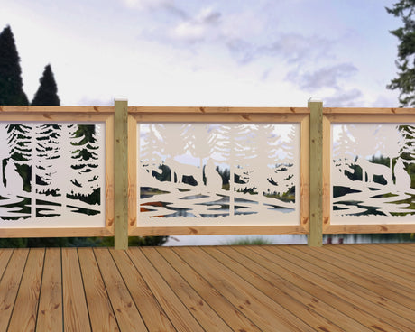 47"x30" - Wolves Howling Fence/Gate Panel Insert - Madison Iron and Wood