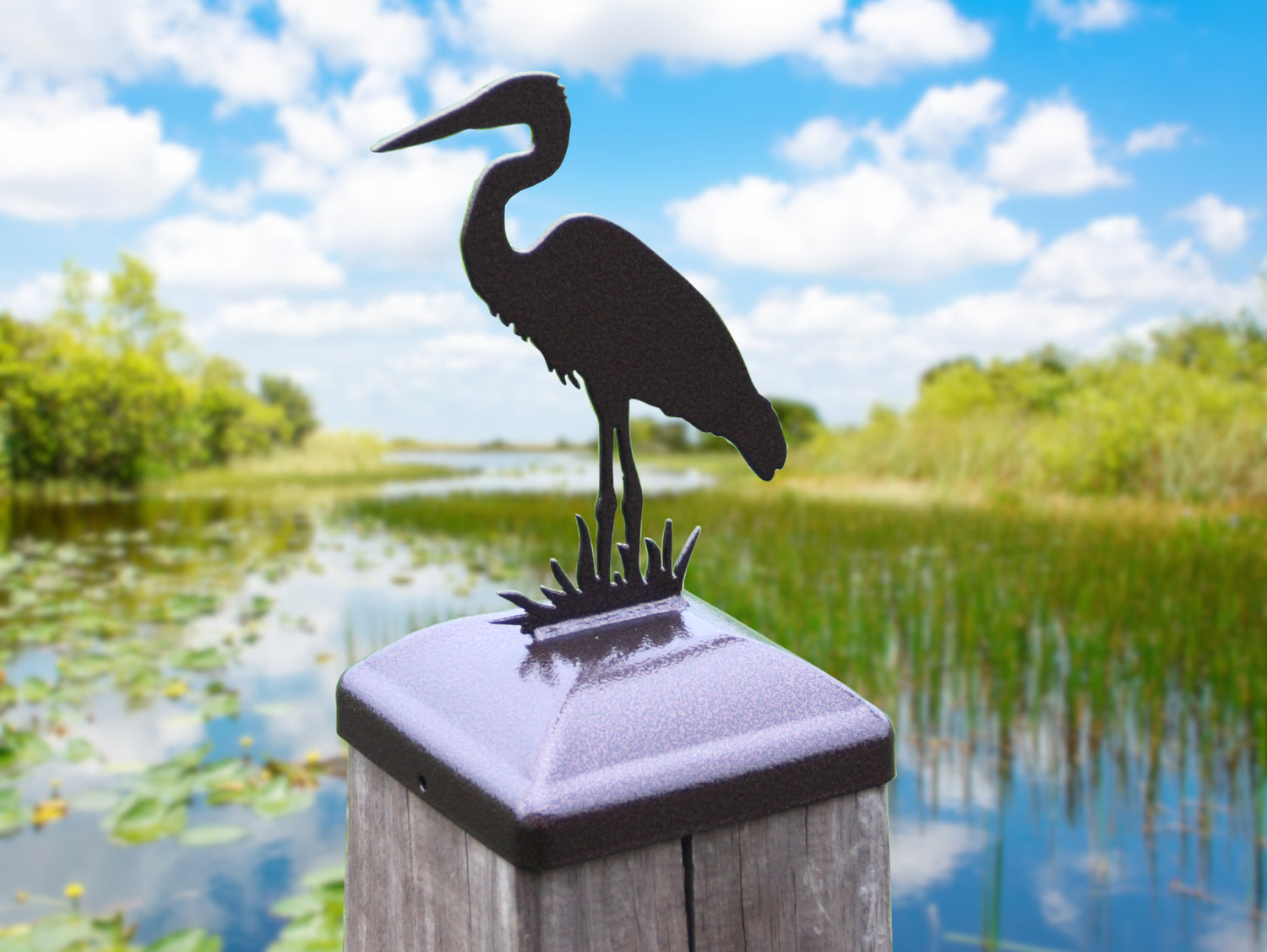True Size 6x6 Post Cap with Birds and the Bees Finial Choice - Madison Iron and Wood