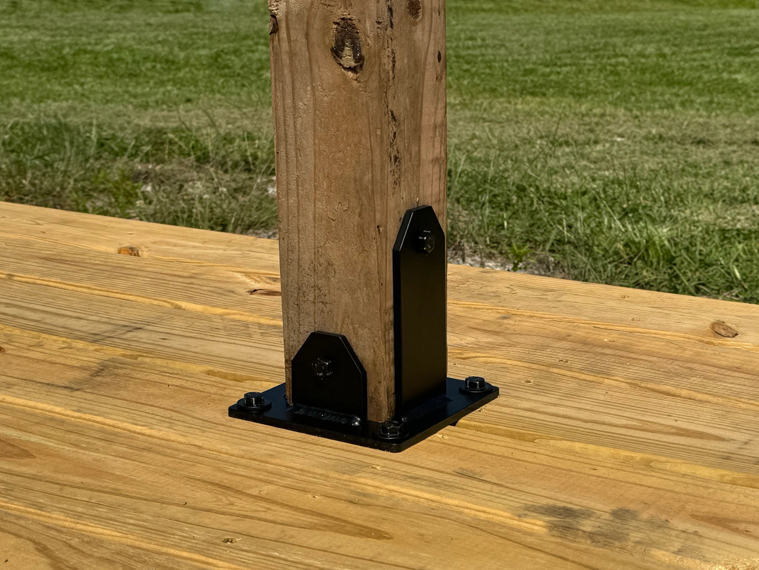 Heavy Duty Post Base Foot Bracket - Madison Iron and Wood