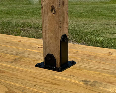 Heavy Duty Post Base Foot Bracket - Madison Iron and Wood