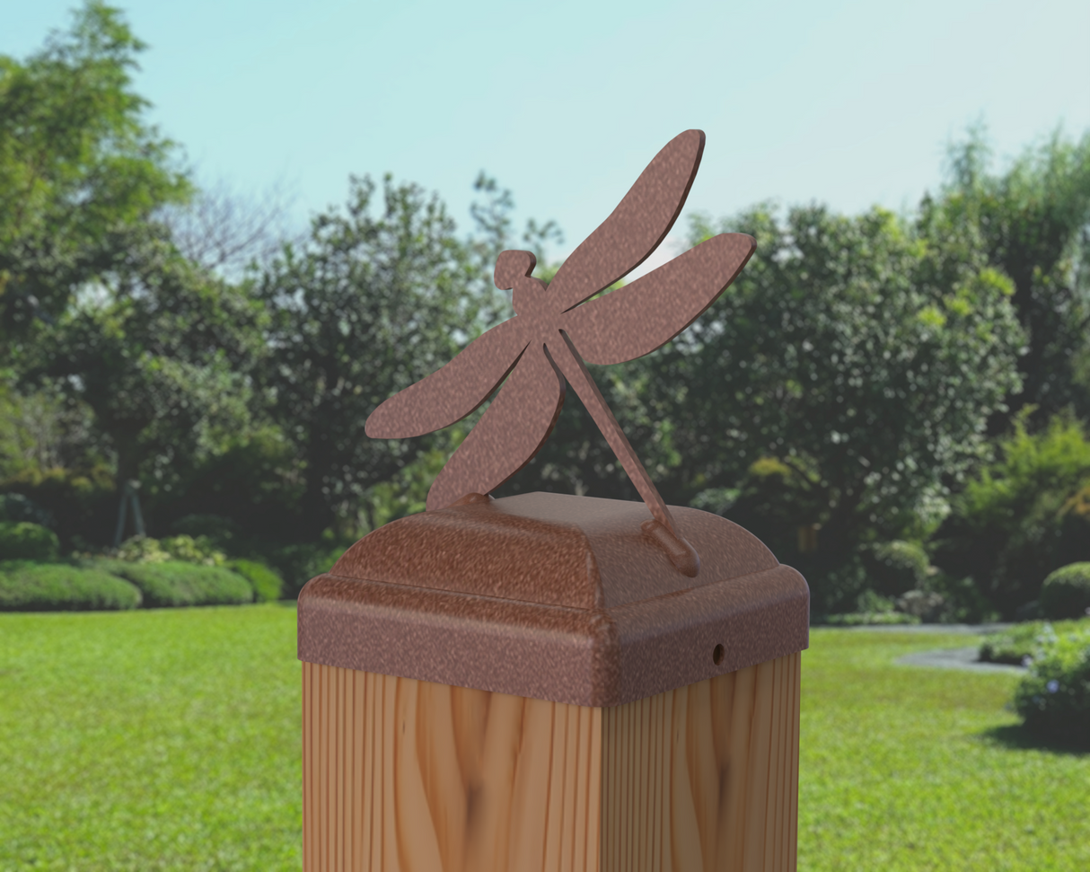 Dragonfly Fence Post Cap (Multiple Post Sizes Available) - Madison Iron and Wood