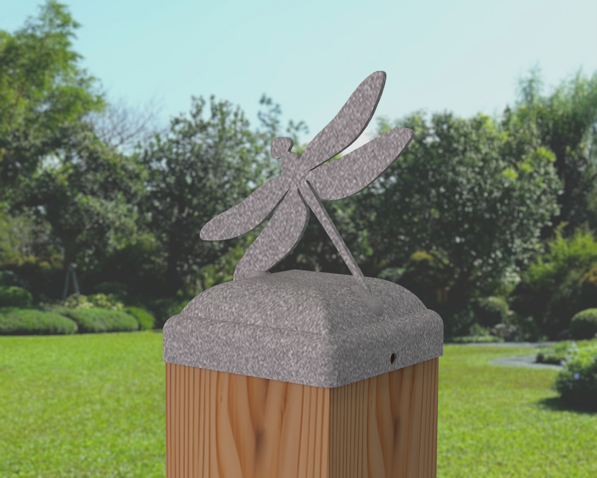 Dragonfly Fence Post Cap (Multiple Post Sizes Available) - Madison Iron and Wood