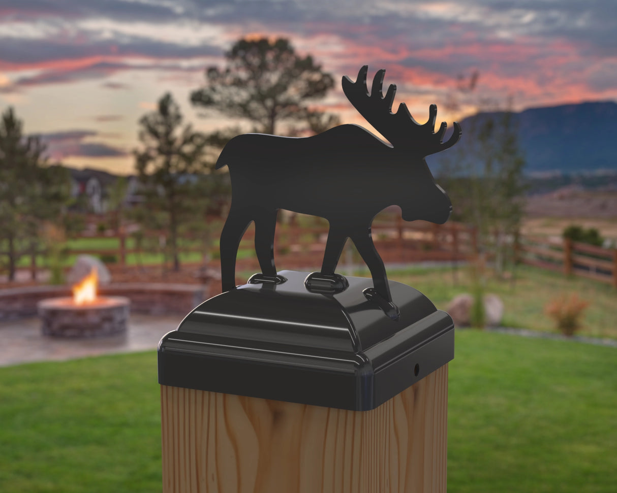 Moose Fence Post Cap (Multiple Post Sizes Available) - Madison Iron and Wood
