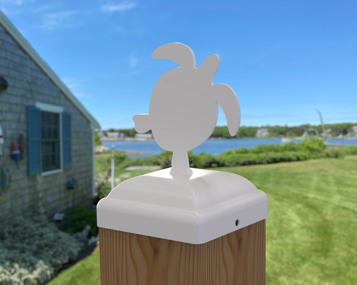 Sea Turtle Fence Post Cap (Multiple Post Sizes Available) - Madison Iron and Wood