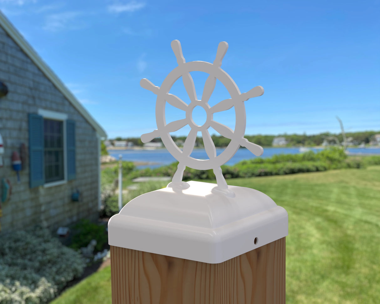 Ship Wheel Post Cap (Multiple Post Sizes Available)