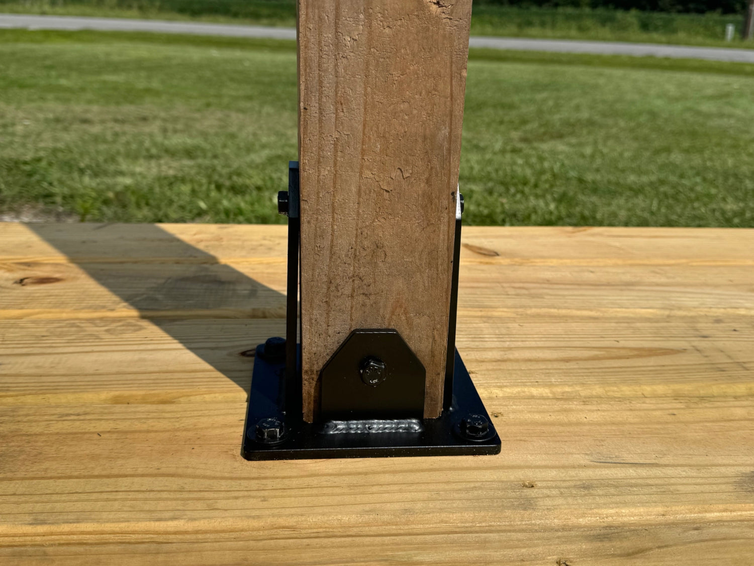 Heavy Duty Post Base Foot Bracket - Madison Iron and Wood