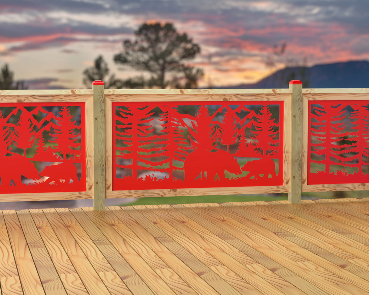 60"x30" - Bear Landscape Fence/Gate Panel Insert - Madison Iron and Wood