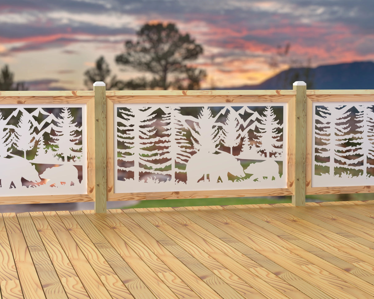 60"x30" - Bear Landscape Fence/Gate Panel Insert - Madison Iron and Wood