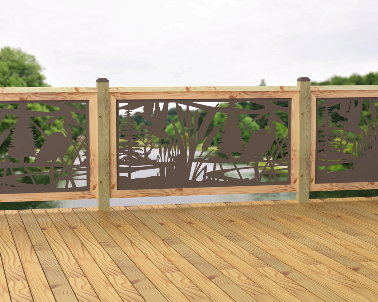 60"x30" - Crane Pond Fence/Gate Panel Insert - Madison Iron and Wood