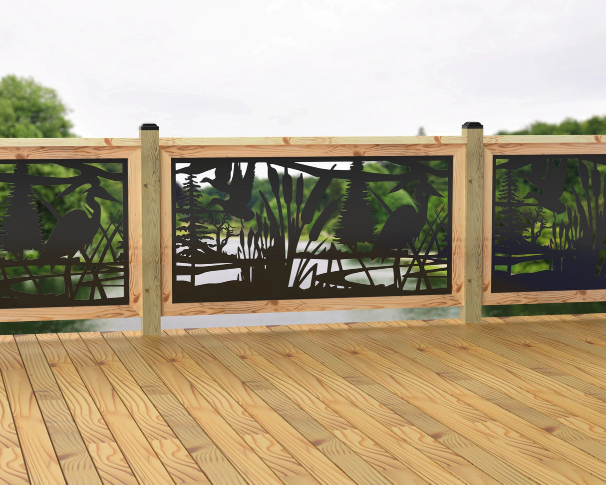 60"x30" - Crane Pond Fence/Gate Panel Insert - Madison Iron and Wood