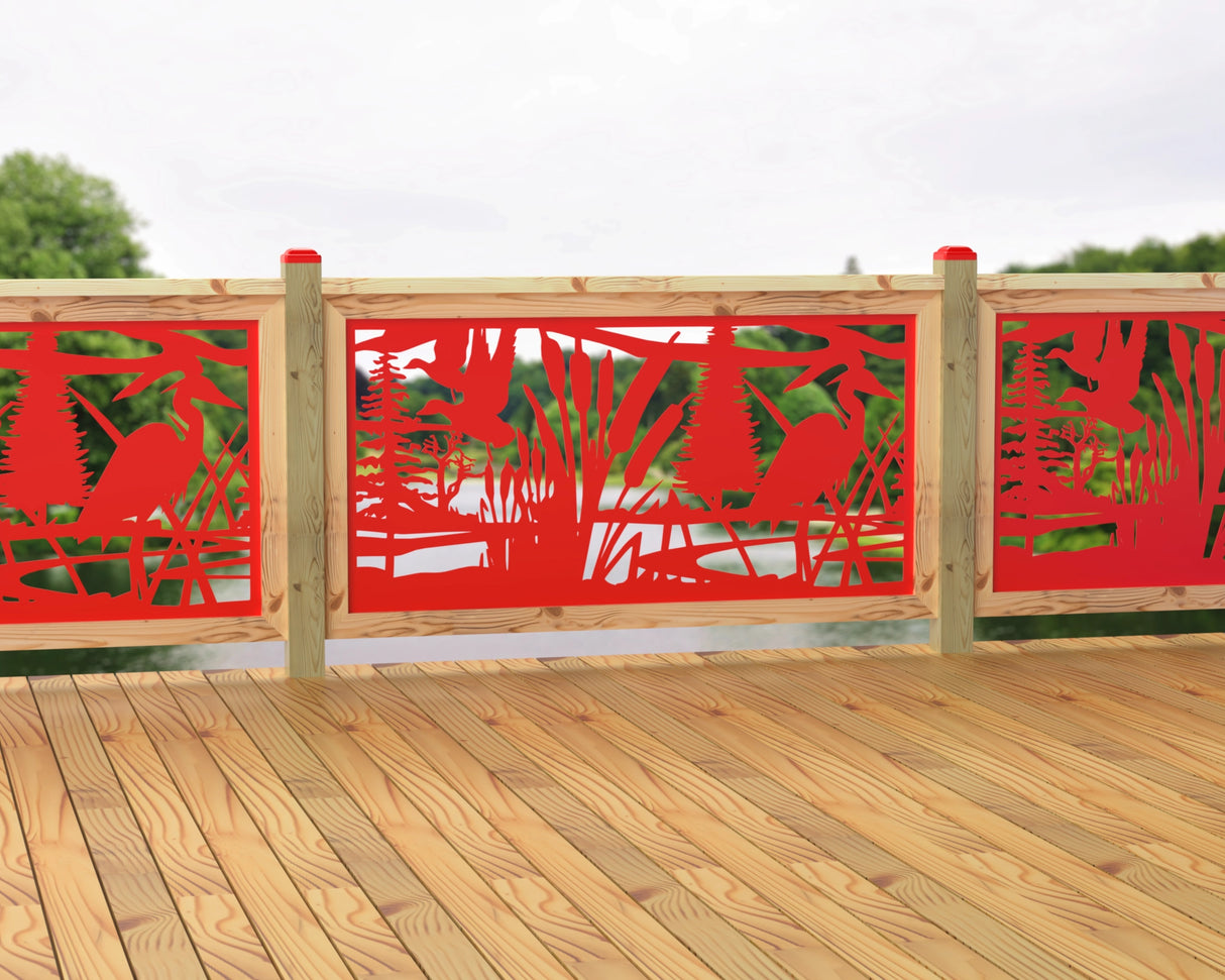 60"x30" - Crane Pond Fence/Gate Panel Insert - Madison Iron and Wood