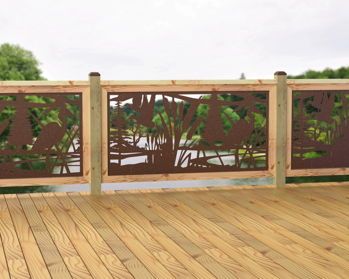 60"x30" - Crane Pond Fence/Gate Panel Insert - Madison Iron and Wood