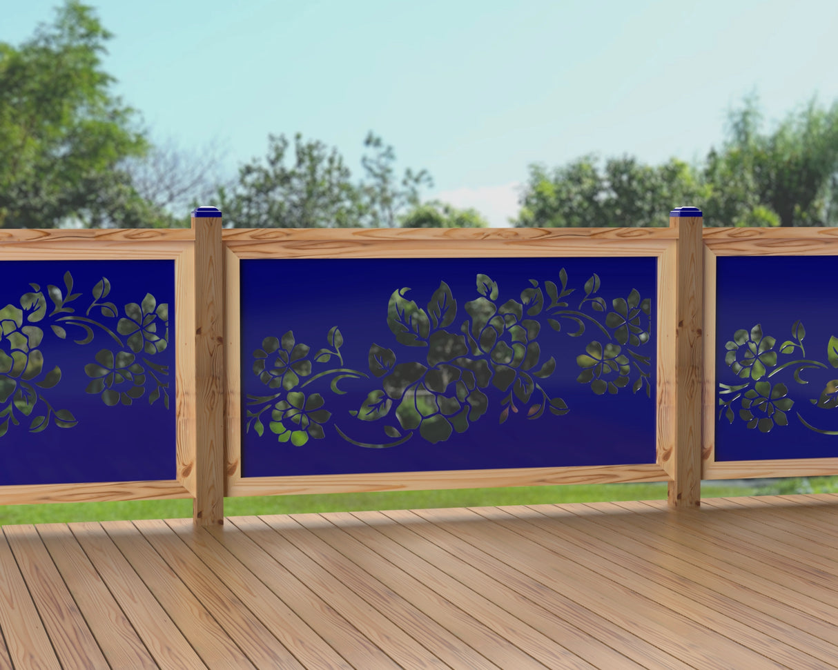 60"x30" - Floral Design Fence/Gate Panel Insert - Madison Iron and Wood