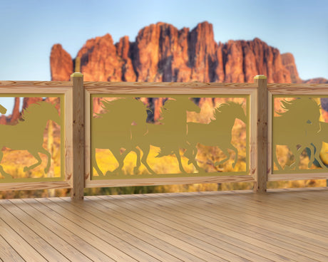 60"x30" - Horses Running Fence/Gate Panel Insert - Madison Iron and Wood