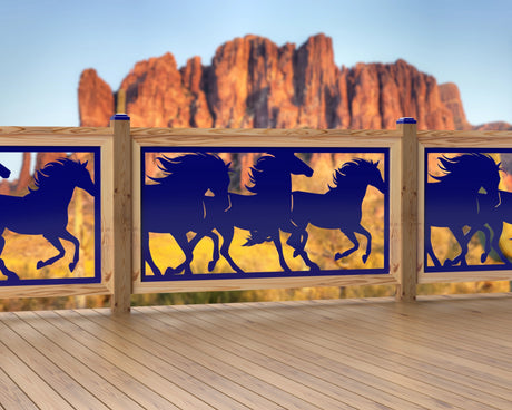 60"x30" - Horses Running Fence/Gate Panel Insert - Madison Iron and Wood