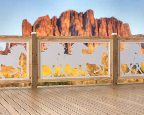 60"x30" - Horses Running Fence/Gate Panel Insert - Madison Iron and Wood