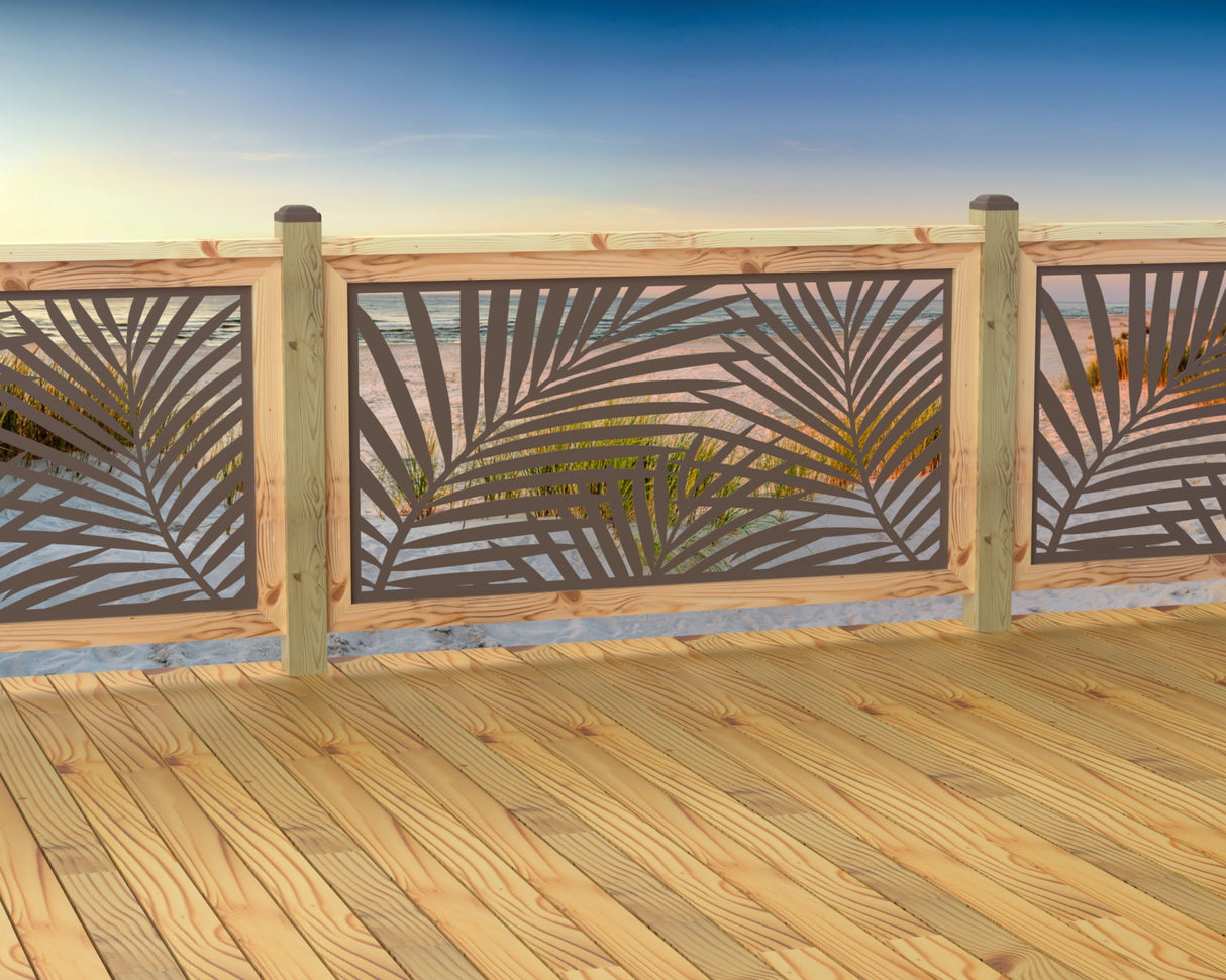 60"x30" - Palm Leaf Pattern Fence/Gate Panel Insert - Madison Iron and Wood