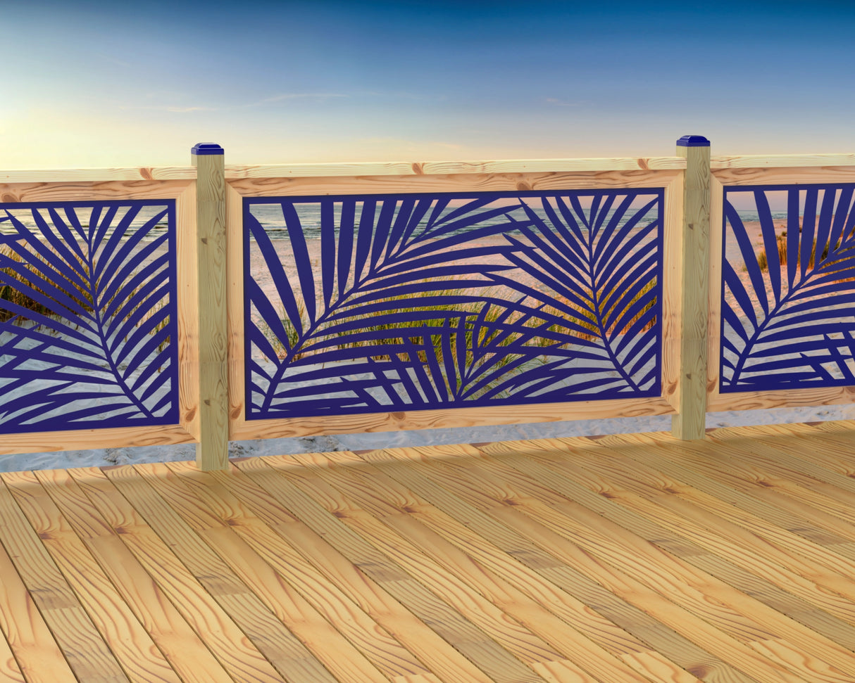 60"x30" - Palm Leaf Pattern Fence/Gate Panel Insert - Madison Iron and Wood