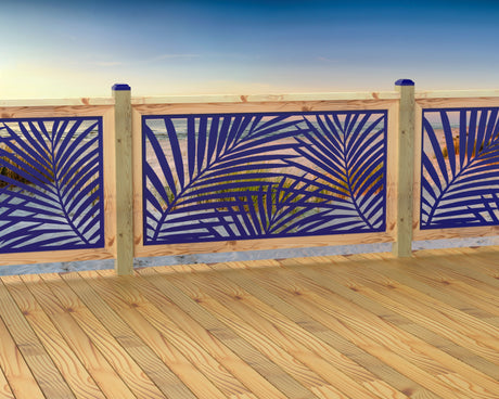 60"x30" - Palm Leaf Pattern Fence/Gate Panel Insert - Madison Iron and Wood