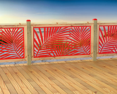 60"x30" - Palm Leaf Pattern Fence/Gate Panel Insert - Madison Iron and Wood