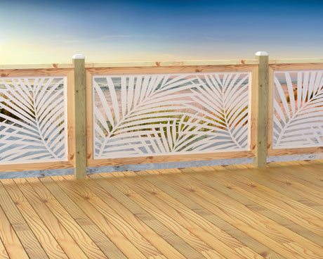 60"x30" - Palm Leaf Pattern Fence/Gate Panel Insert - Madison Iron and Wood