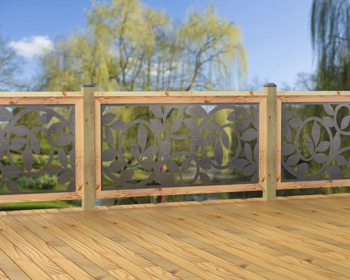 60"x30" - Vine Pattern Fence/Gate Panel Insert - Madison Iron and Wood