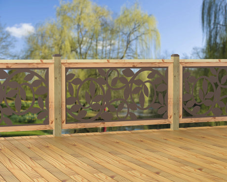 60"x30" - Vine Pattern Fence/Gate Panel Insert - Madison Iron and Wood