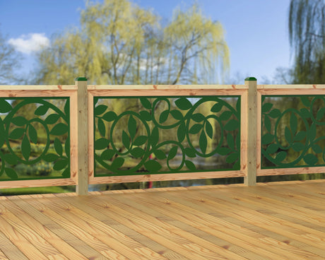 60"x30" - Vine Pattern Fence/Gate Panel Insert - Madison Iron and Wood