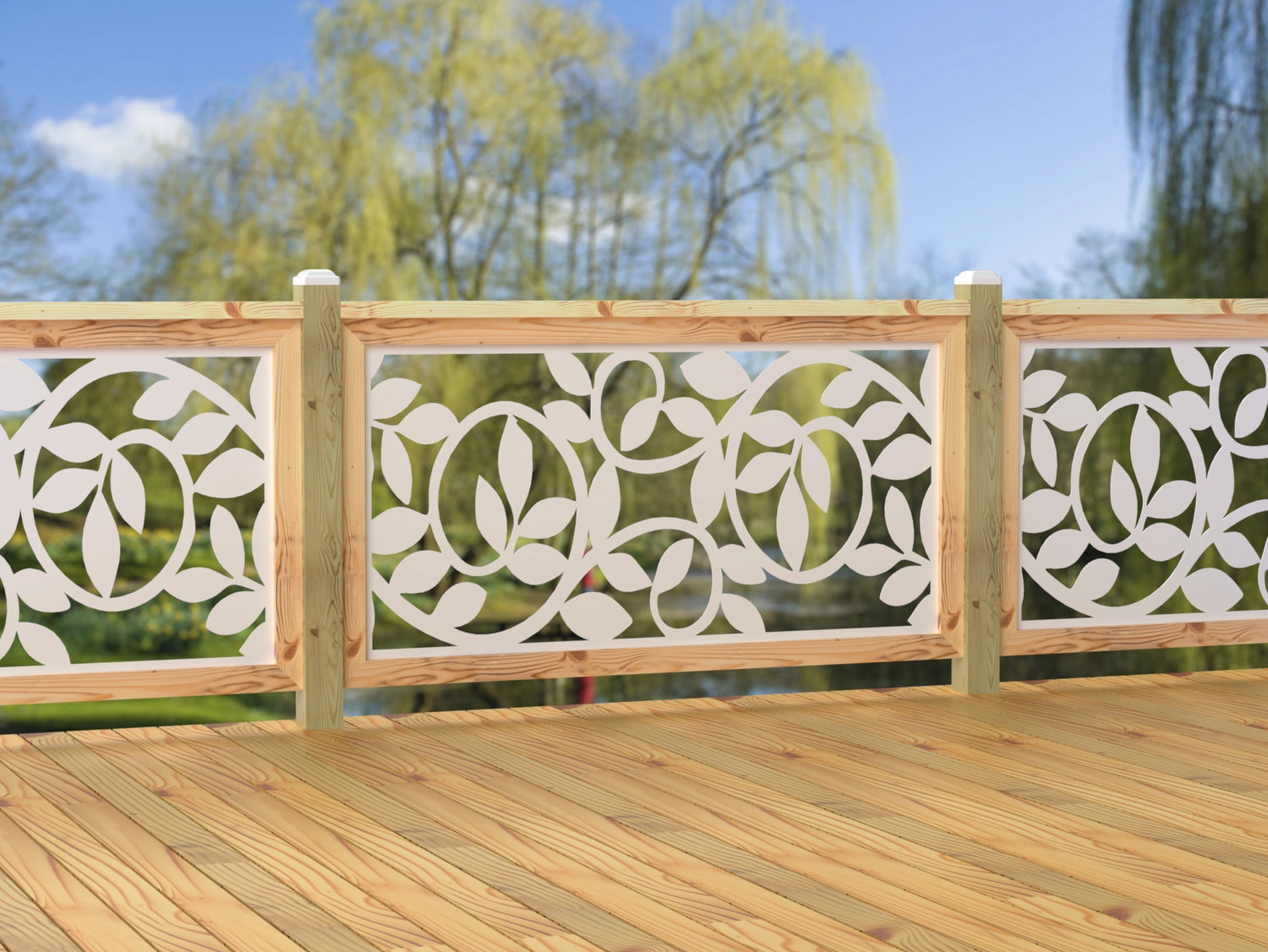 60"x30" - Vine Pattern Fence/Gate Panel Insert - Madison Iron and Wood