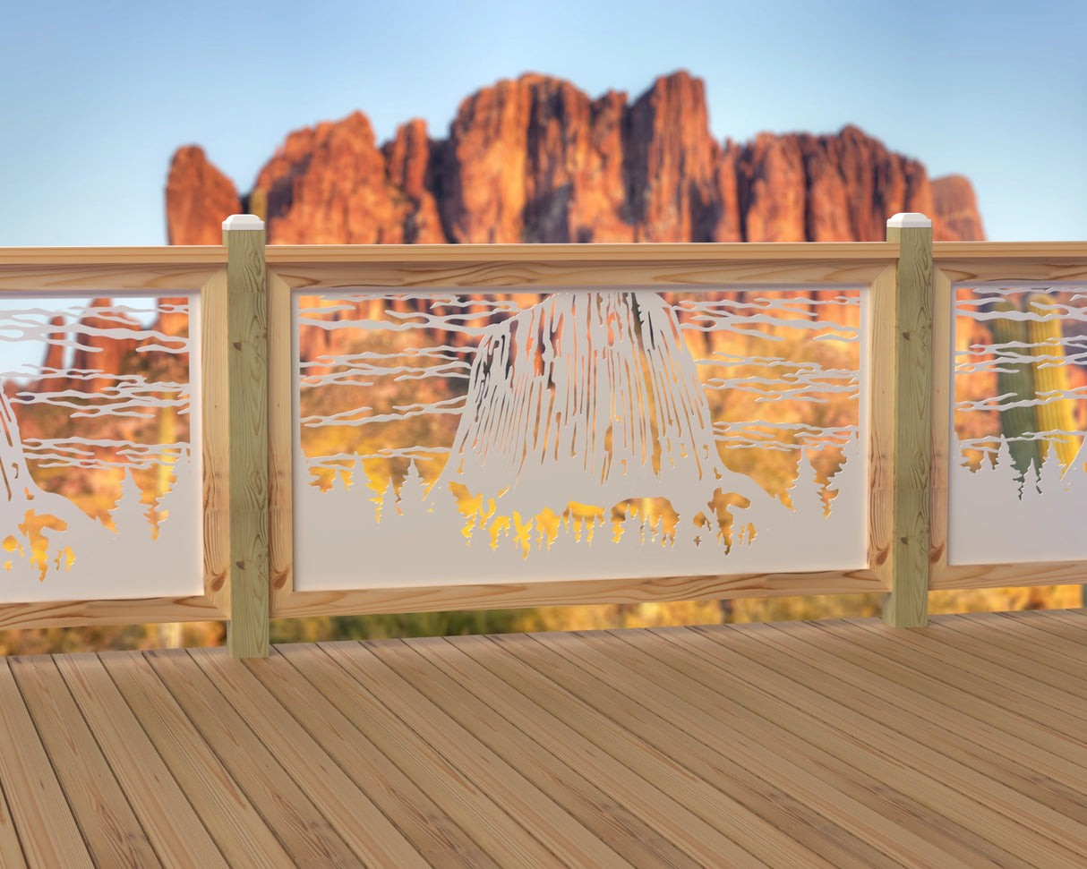 60"x30" - Devils Tower National Monument Fence/Gate Panel Insert - Madison Iron and Wood